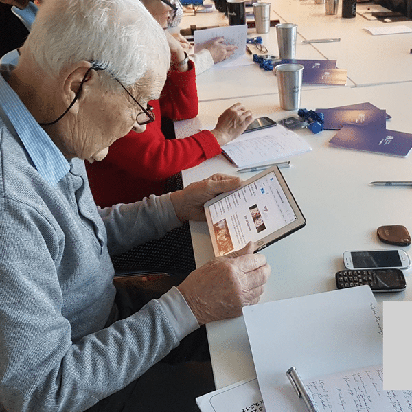 91-jähriger Teilnehmer unserer Smartphone-Schulungen