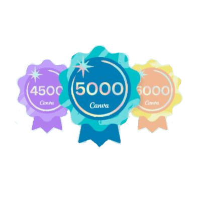 Canva-Meister 5000 Designs Auszeichnung durch Canva