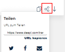 Den mit Deepl übersetzten Text teilen