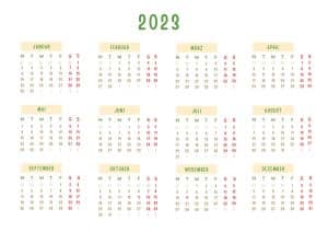 Jahres - Kalender 2023 blank Vorschau
